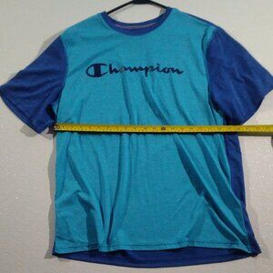 Boy's Champion Athletic T-Shirt, Blue/Black, Size L